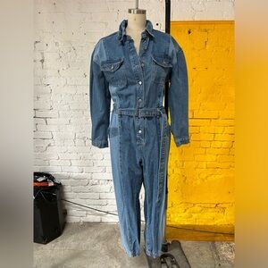 SHEIN curvy denim splice jumpsuit
